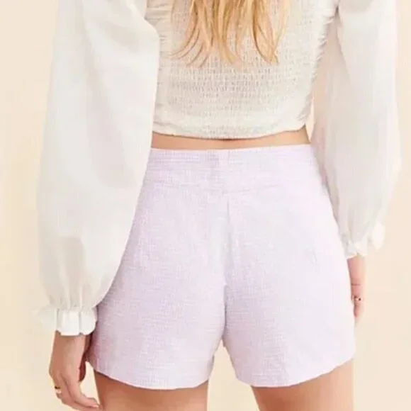 free people big dreams lavender gingham skort - Picture 4 of 7